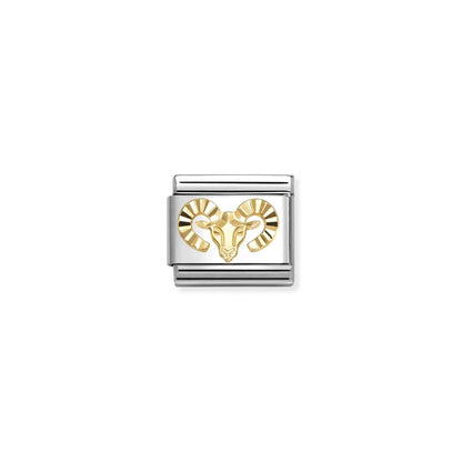 Diamond Coated Aries Star Sign Link | 18K Gold