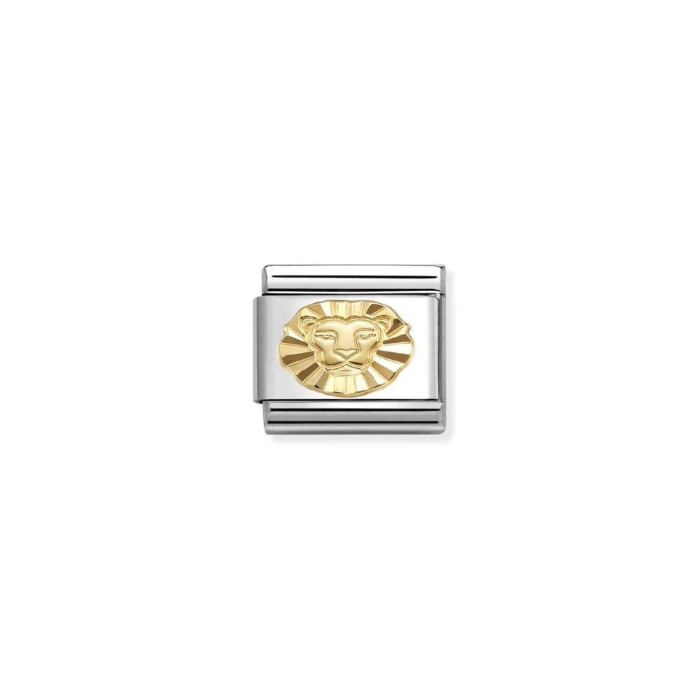 Diamond Coated Leo Star Sign Link | 18K Gold