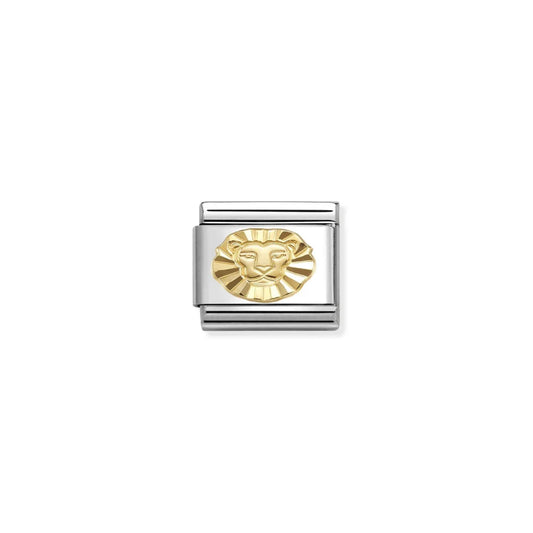 Diamond Coated Leo Star Sign Link | 18K Gold