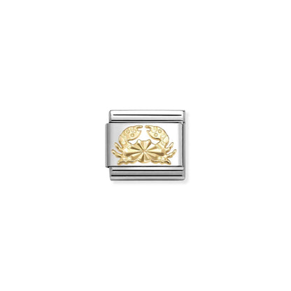 Diamond Coated Cancer Star Sign Link | 18K Gold