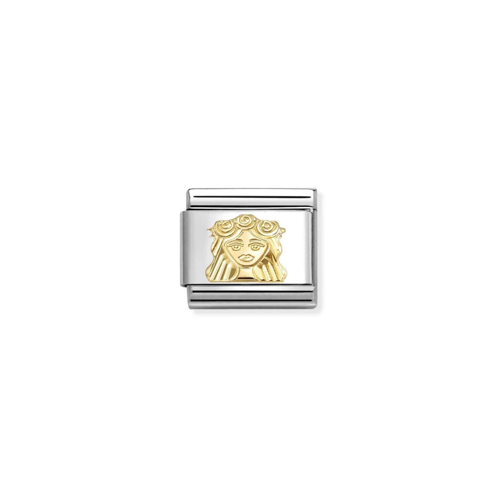 Diamond Coated Virgo Star Sign Link | 18K Gold