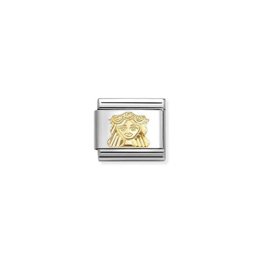 Diamond Coated Virgo Star Sign Link | 18K Gold