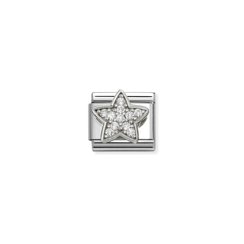 White Pavé Star Link | Silver & CZ