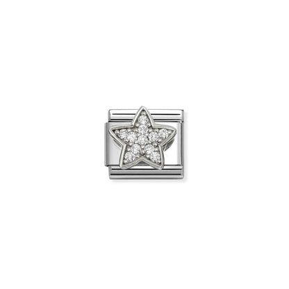 White Pavé Star Link | Silver & CZ