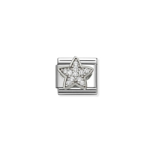 White Pavé Star Link | Silver & CZ