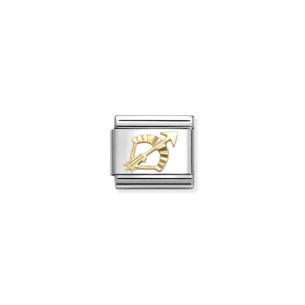 Diamond Coated Sagittarius Star Sign Link | 18K Gold