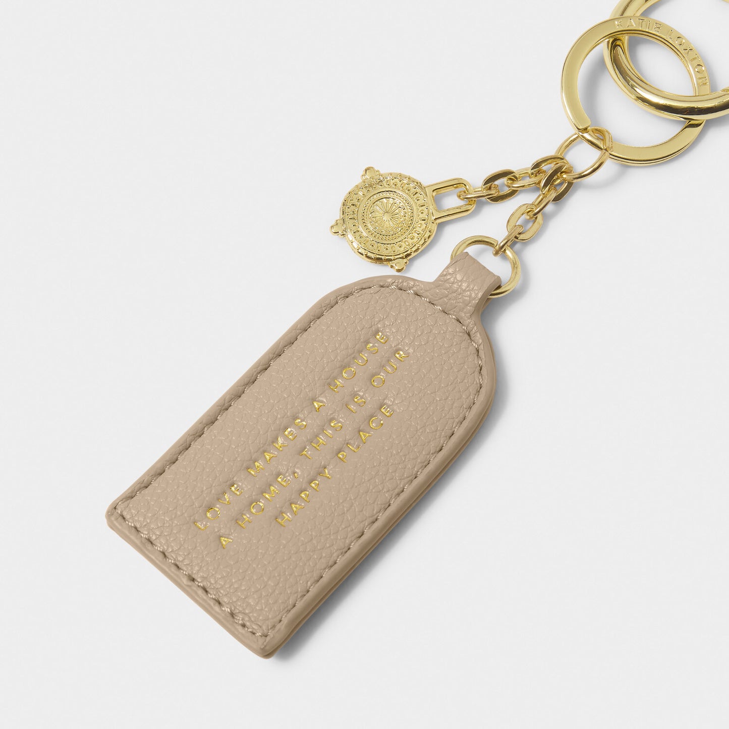 Charm Keyring 'Love Makes...' | Light Taupe