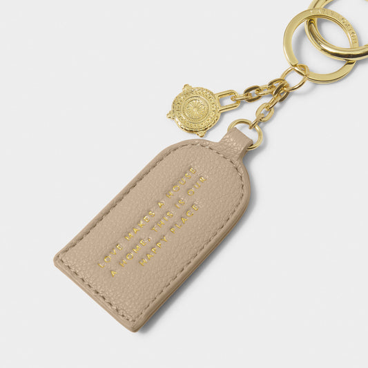 Charm Keyring 'Love Makes...' | Light Taupe