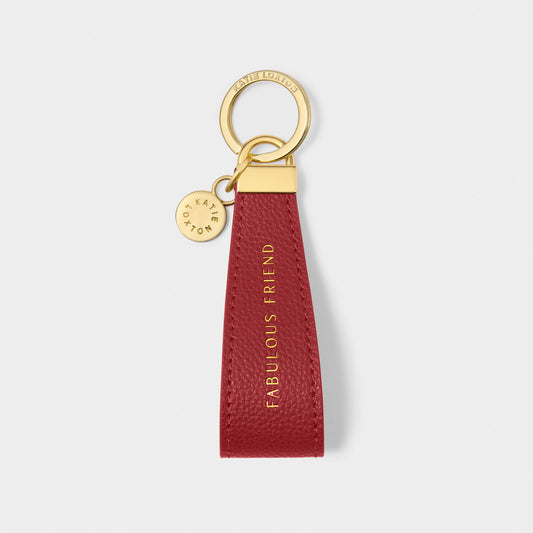 Loop Keyring 'Fabulous Friend' | Garnet Red