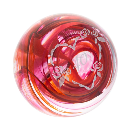 Celebration 40 Ruby Anniversary Paperweight