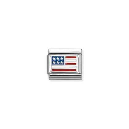 USA Flag Charm | Silver
