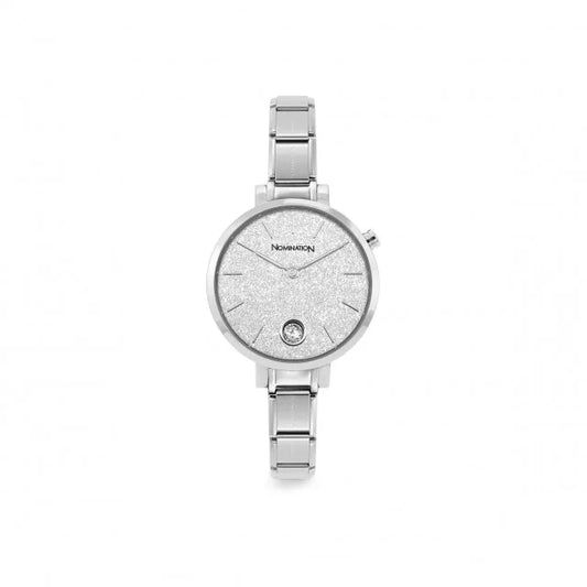 Round Silver Glitter & CZ | Composable Dial