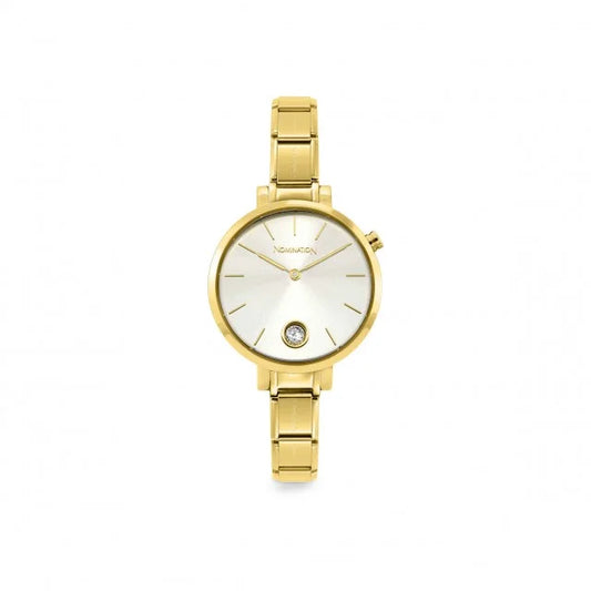 Round Yellow Gold & CZ | Composable Watch