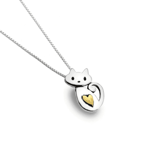 Cute Cat Heart Pendant