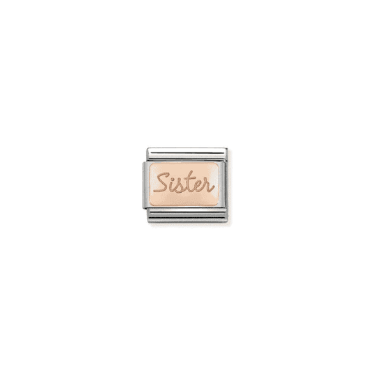 Sister Engraved Charm - 9K Rose Gold