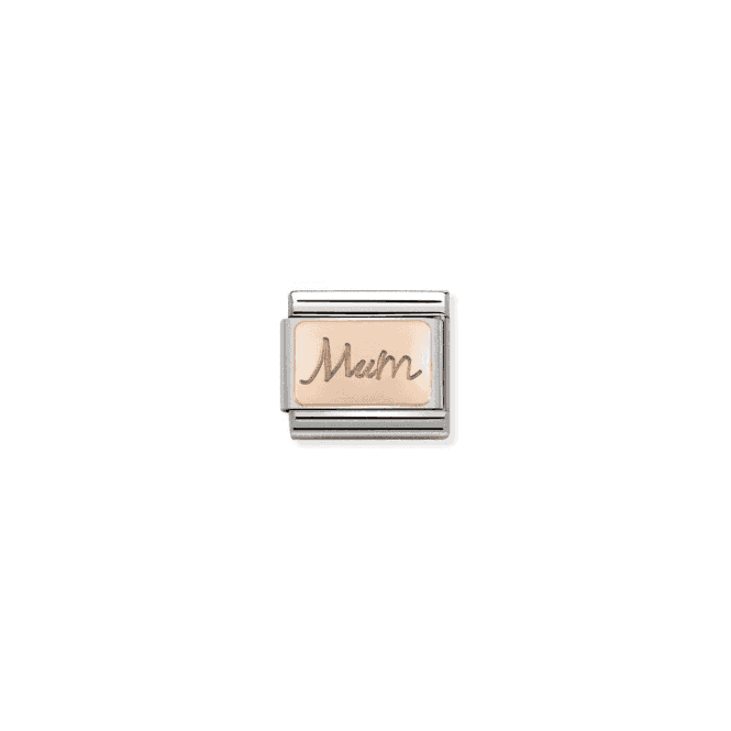 Mum Engraved Charm - 9K Rose Gold