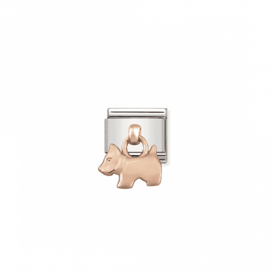 Scottie Dog 9K Rose Gold Drop Charm