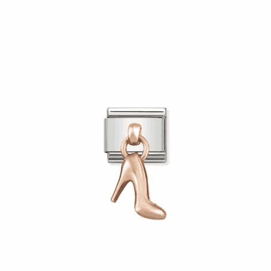 High Heel Shoe 9K Rose Gold Drop Charm