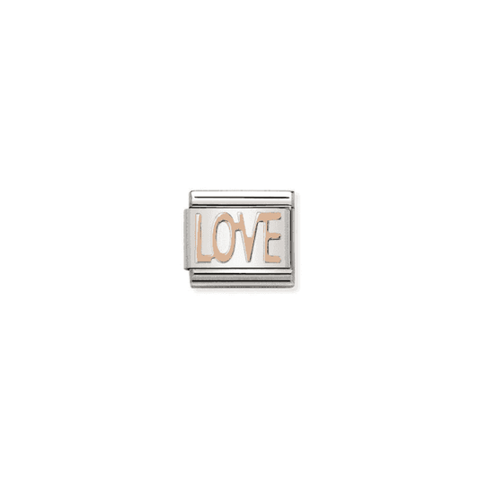 Love Writing Charm - 9K Rose Gold