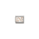 Love Writing Charm - 9K Rose Gold