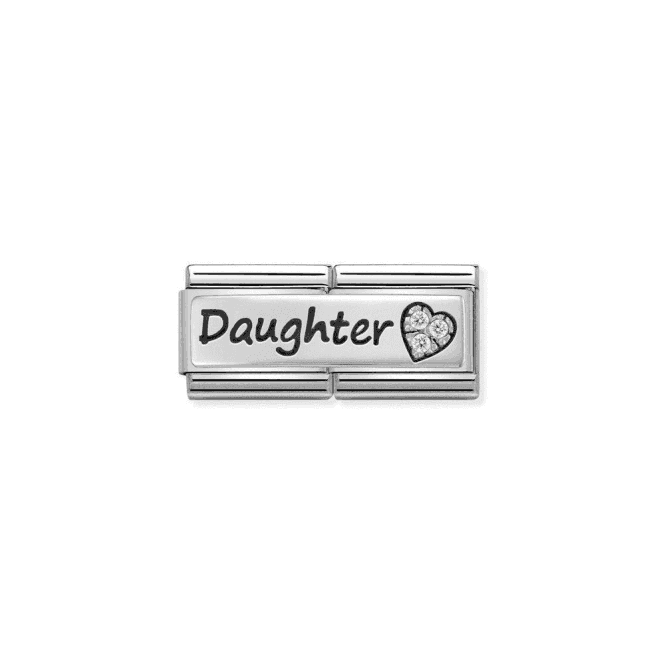 Daughter Silver & CZ Double Charm
