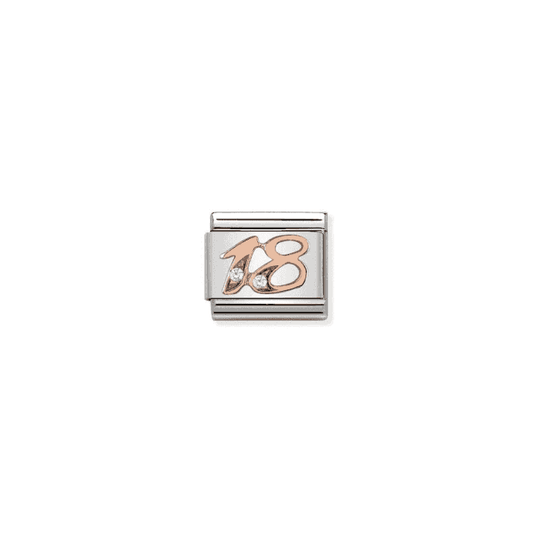 Number/Age 18 - 9K Rose Gold/CZ