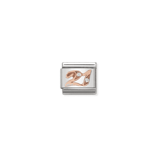 Number/Age 21 - 9K Rose Gold/CZ