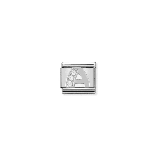 A Letter Charm - Silver-CZ