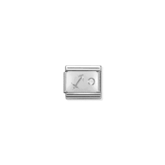 Star Sign Sagittarius Charm - Silver-CZ