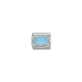 Turquoise Oval Charm - Silver