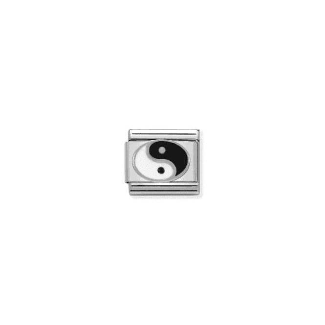 Yin Yang Charm - Silver and Enamel