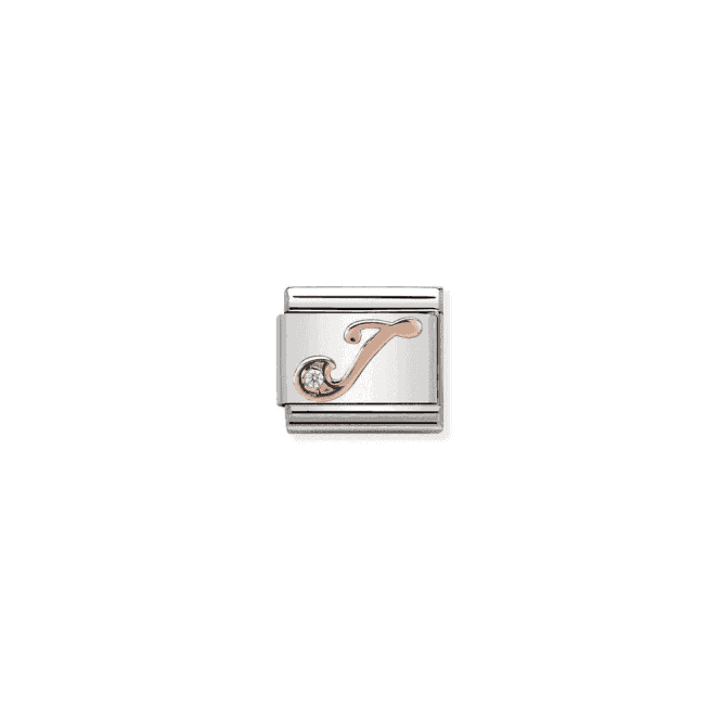 J Charm - 9K Rose Gold and CZ