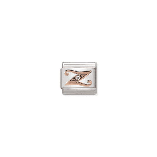 Z Charm - 9K Rose Gold and CZ