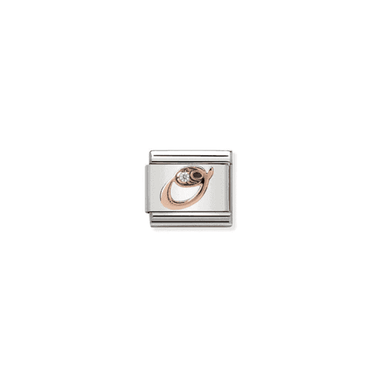 O Charm - 9K Rose Gold and CZ