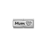 Mum Double Charm - Silver and CZ