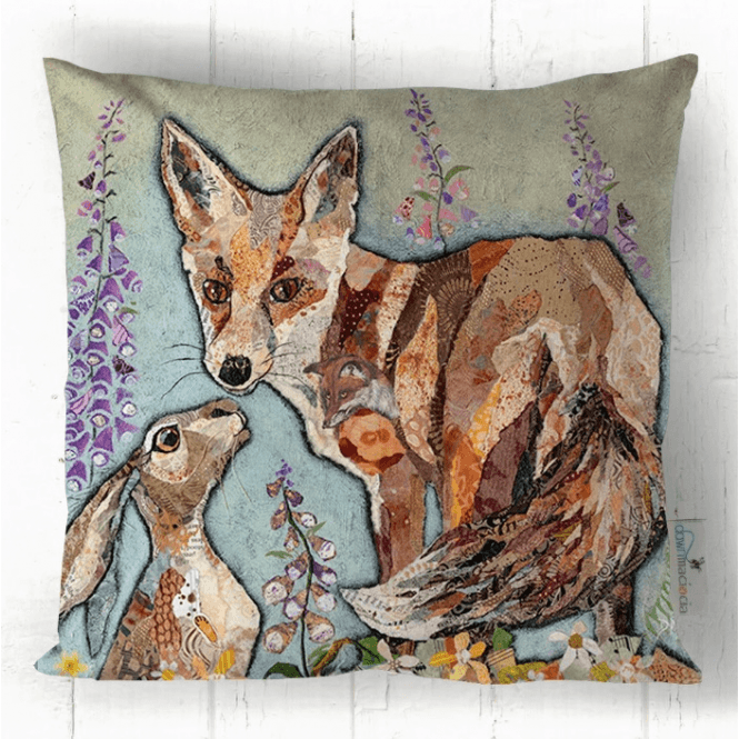 Unlikely Friends Fox & Hare Cushion