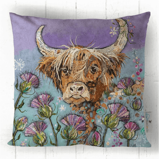 Thistle Coo Highland Cow Cushion