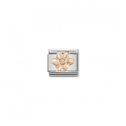 Daffodil Charm - 9K Rose Gold & CZ