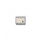 Camellia Charm - 9K Rose Gold & Enamel