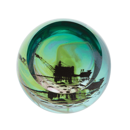 Scottish Landmarks Northern Aurora Oil Rig Paperweight