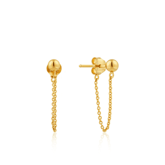 Modern Yellow Gold Chain Studs