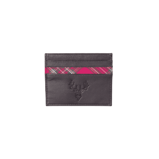 Braemar Stag & Tartan Card Holder in Black