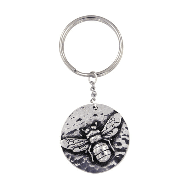 Planished Disc Bee Keyring