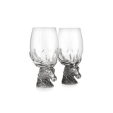 Set of Two Stag Wine Glasses