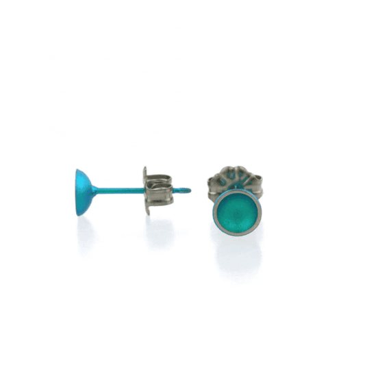 Round Concave Domes Studs in Kingfisher Blue