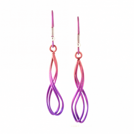 Pink & Purple Spiral Earrings