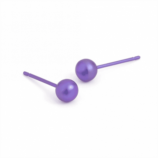 Round Bead Studs in Purple