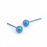 Round Bead Studs in Kingfisher Blue