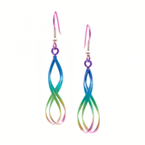 Rainbow Narrow Swirl Drop Earrings