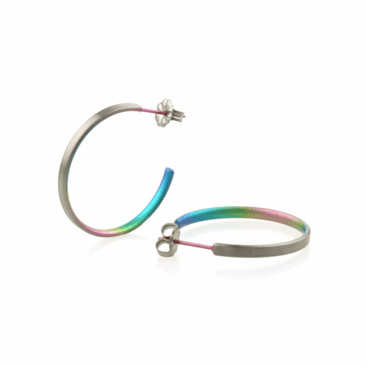 Rainbow & Matte Small Hoop Earrings